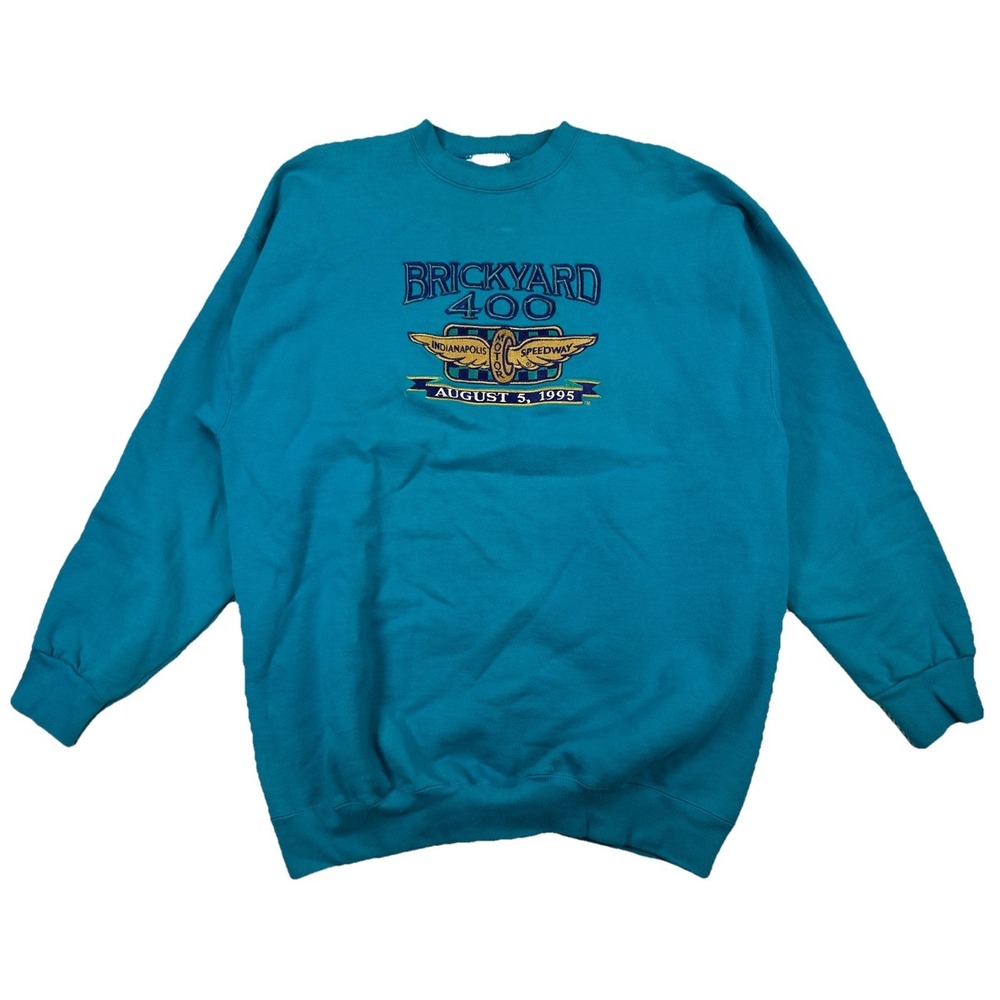Vintage Brickyard 400 1995 Indianapolis Speedway Sweatshirt Men's Large Teal